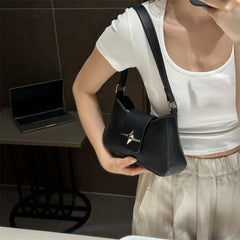 Glossy Mini Shoulder Bag with Zipper Closure - Dahlias & Honey 