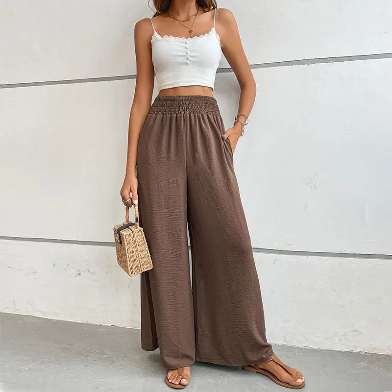 Wide Leg Ankle-Length Pants with Pockets - Dahlias & Honey 