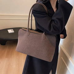 Classic Faux Suede Shell Shoulder Bag - Dahlias & Honey 