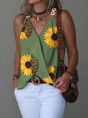 Sleeveless Chain-Print Blouse with Sequin Detail - Dahlias & Honey 