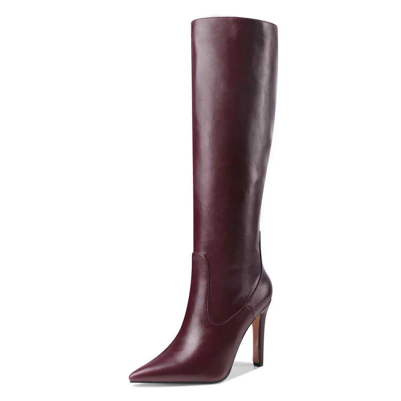 Western Knee-High Boots with High Heels - Dahlias & Honey 