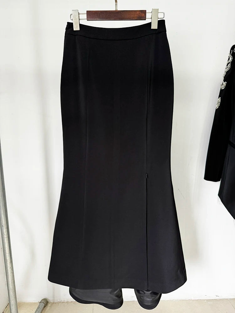 Diamonds Rhinestone Blazer & Mermaid Skirt Set - Dahlias & Honey 