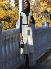 White Pleated Skirt Set with Crop Top - Dahlias & Honey 