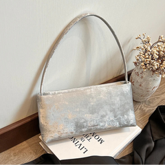 Small PU Leather Baguette Shoulder Bag - Dahlias & Honey 
