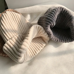Chenille Knit Beanie Hat - Dahlias & Honey 